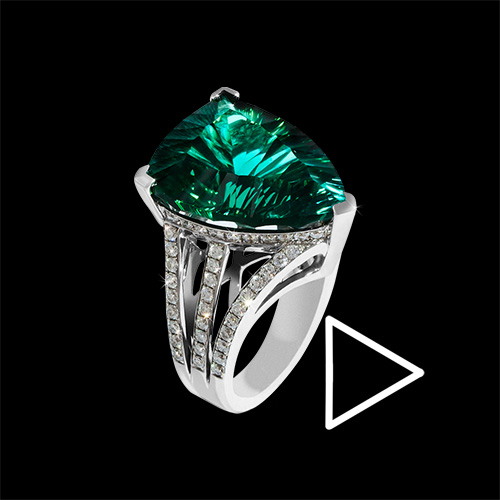 SEA OF LOVE Ring sea of love green tourmaline 15.73 carat and diamonds 750/000 white gold crafted unique jewelry iconic design timeless treasure